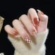 False nails burgundy gradient with gold and cell with glue Bananahall LK13372 Red 24 pcs (A9763)