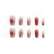 False nails burgundy gradient with gold and cell with glue Bananahall LK13372 Red 24 pcs (A9763)