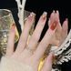 False nails burgundy gradient with gold and cell with glue Bananahall LK13372 Red 24 pcs (A9763)