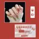 False nails burgundy gradient with gold and cell with glue Bananahall LK13372 Red 24 pcs (A9763)