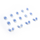 Long French false nails with glue with Hearts design R598 Bananahall Blue with white 24 pcs (A9444)