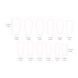 False nails with glue Ballerina ombre A3095 Bananahall Beige with design 24 pcs (A9442)
