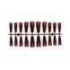 False nails ballerina long plain Bananahall TBL008 Burgundy 20 pcs (A9661)