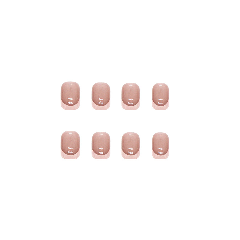 False Nails Bananahall with glue Beige French R418 24 pcs (A9491)