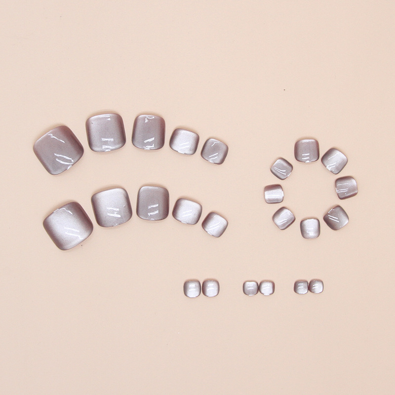Pedicure false nails with glue Bananahall F137 Cat's eye 24 pcs (A9616)