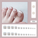 Pedicure false nails with glue Bananahall F014 White French 24 pcs (A9614)