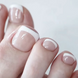 Pedicure false nails with glue Bananahall F014 White French 24 pcs (A9614)