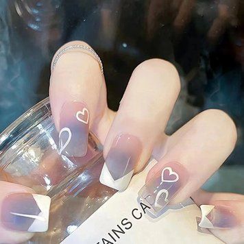 False nails with glue Bananahall A773 Violet 24 pcs (A9881)