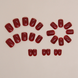 False nails with glue Bananahall CF025 Red 24 pcs (A9612)
