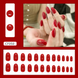False nails with glue CF050 Bananahall Red 24 pieces (A9435)