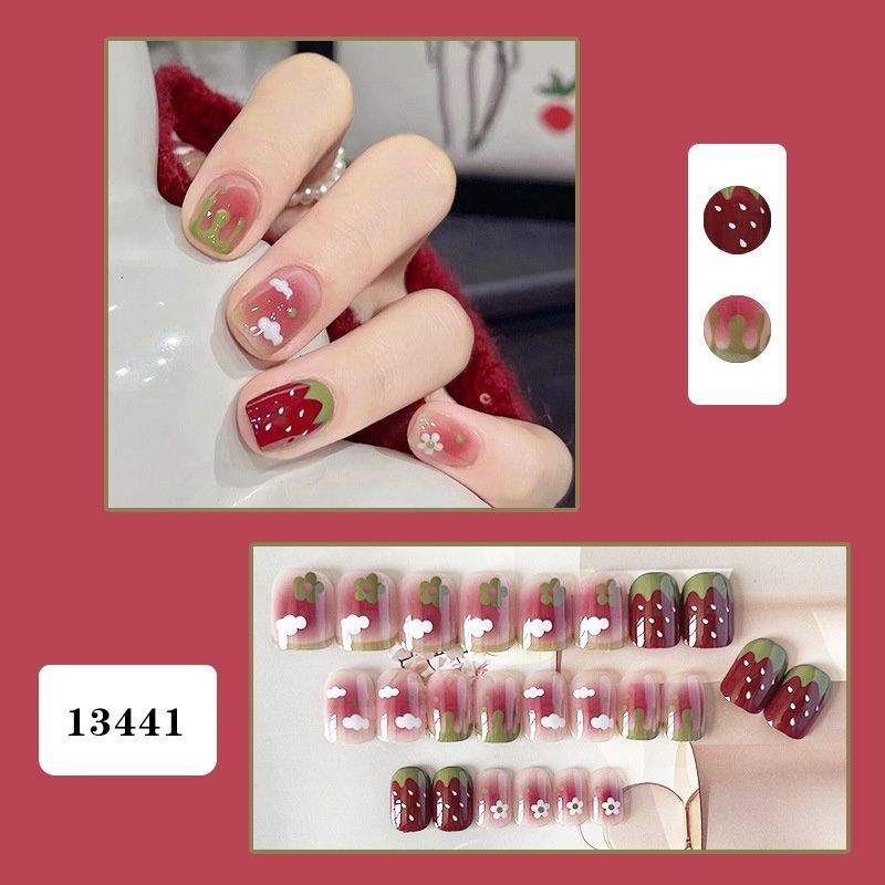 Накладные ногти с клеем Bananahall 13441 Розовый 24 шт (A9880)