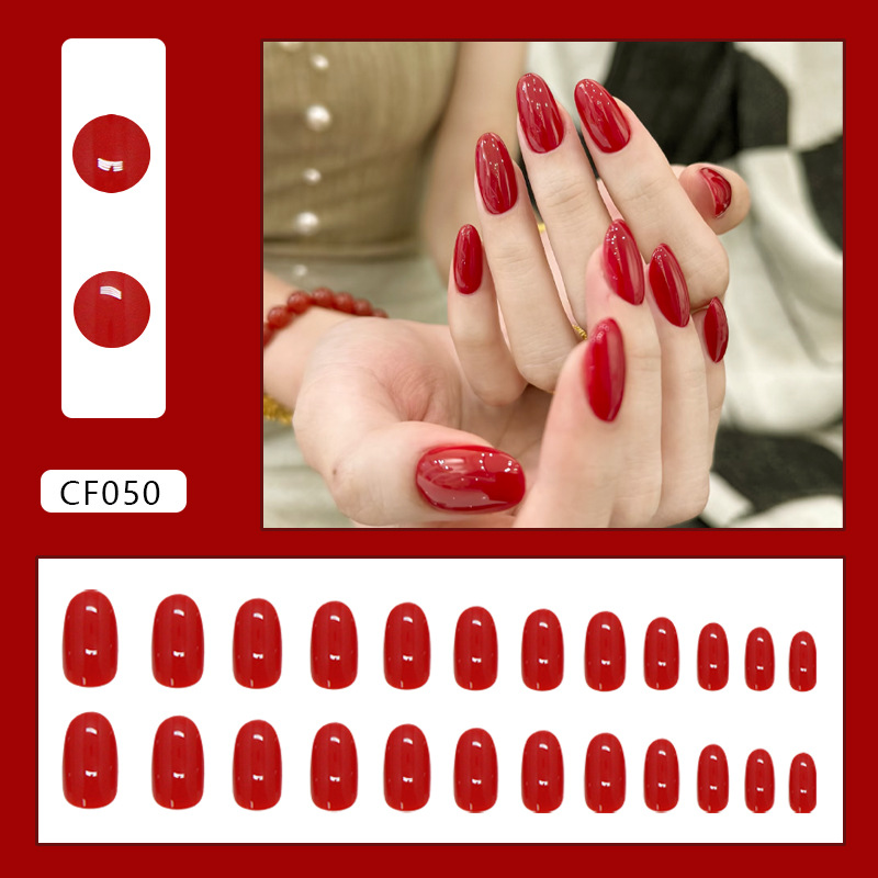 False nails with glue CF050 Bananahall Red 24 pieces (A9435)
