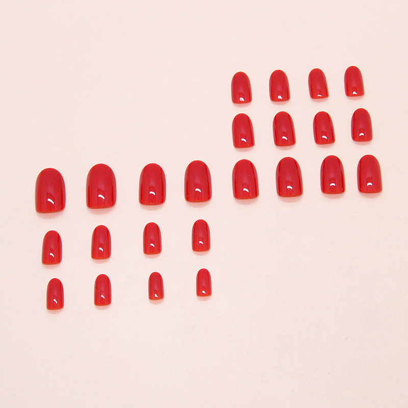 False nails with glue CF050 Bananahall Red 24 pieces (A9435)