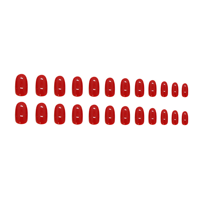 False nails with glue CF050 Bananahall Red 24 pieces (A9435)