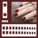 Short false nails with glue CF046 Bananahall Burgundy 24 pieces (A9433)