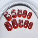 False nails with glue square Hearts R928 Bananahall Burgundy 24 pieces (A9432)