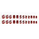 False nails with glue square Hearts R928 Bananahall Burgundy 24 pieces (A9432)