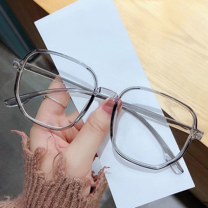 Fashion Glasses Transparent Square Grey (A9922)