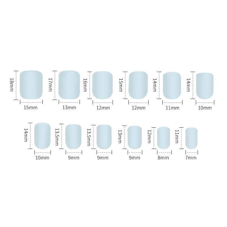 Long false nails with glue R079 Bananahall Milky gradient 24 pieces (A9430)