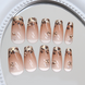 False Nails French Bananahall with glue MY104 Beige with golden leopard 24 pcs (A9479)