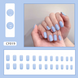 Square false nails with glue CF019 Bananahall Blue 24 pieces (A9428)