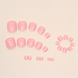 Press On Toenails with Glue 24 pcs Glossy Square Reusable F071 Pink (A9405)
