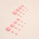 Press On Toenails with Glue 24 pcs Glossy Square Reusable F071 Pink (A9405)