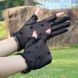 Перчатки в горошек фатиновые из сетки кружевные черные One Size (A9897)