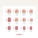 Short false nails with glue Bananahall R346 Pink with design 24 pcs (A9425)