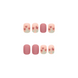 Short false nails with glue Bananahall R346 Pink with design 24 pcs (A9425)