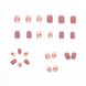 Short false nails with glue Bananahall R346 Pink with design 24 pcs (A9425)