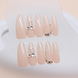False Nails Long with rhinestone design with glue Bananahall Z869 Beige 24 pcs (A9475)
