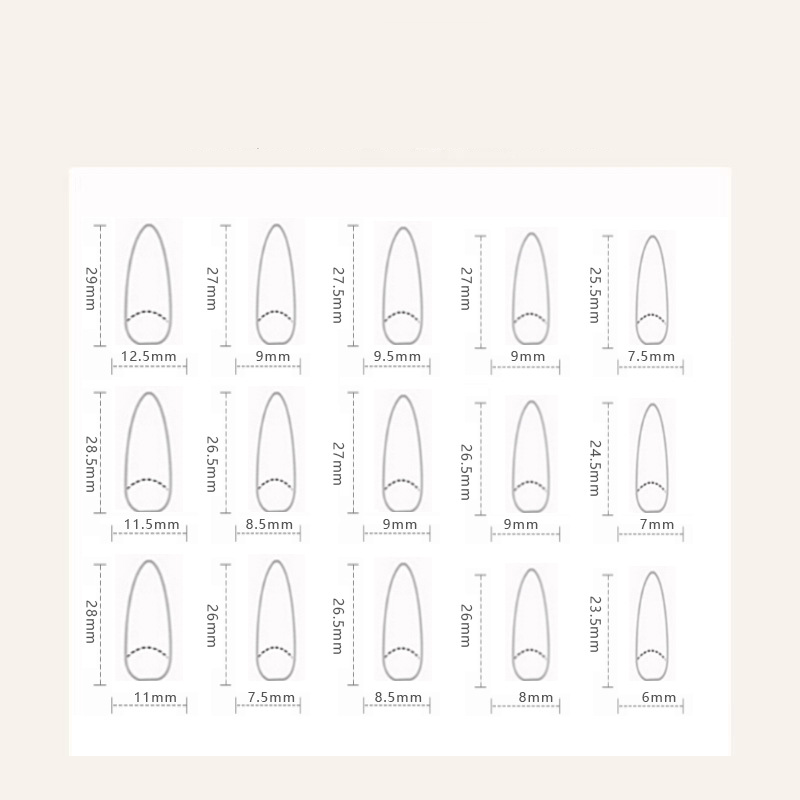 False Nails Long with rhinestone design with glue Bananahall Z869 Beige 24 pcs (A9475)