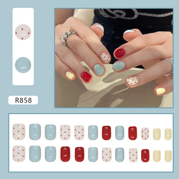 False nails with glue R858 Bananahall With design 24 pieces (A9423)