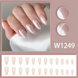 False nails Bananahall stiletto with glue W1249 Pearl White 24 pcs (A9471)