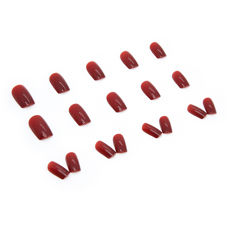 False nails with glue Bananahall CF001 Red 24 pcs (A9596)