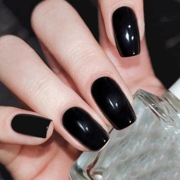 False nails with glue Bananahall CF012 Black 24 pcs (A9682)
