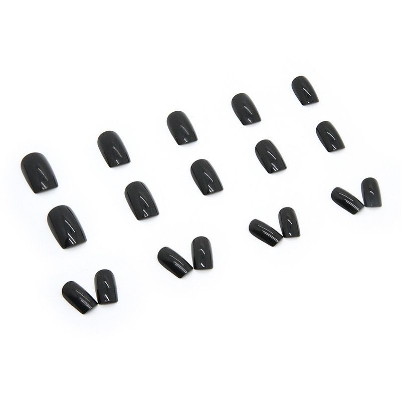 False nails with glue Bananahall CF012 Black 24 pcs (A9682)