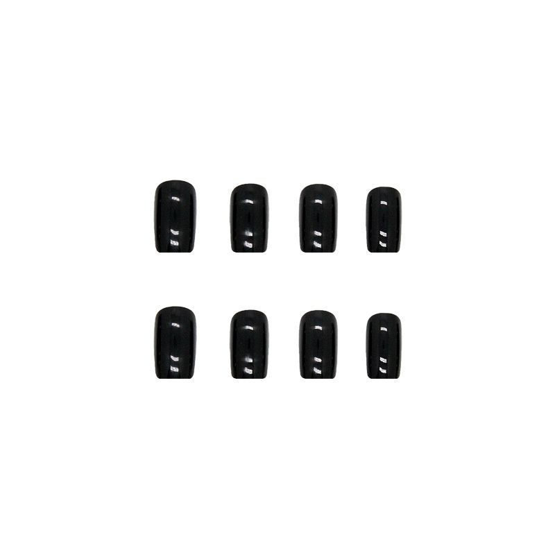 False nails with glue Bananahall CF012 Black 24 pcs (A9682)