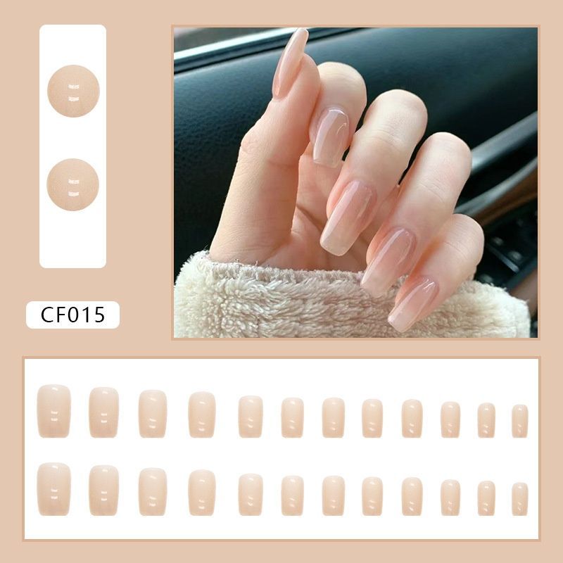 False nails with glue Bananahall CF015 Beige 24 pcs (A9684)