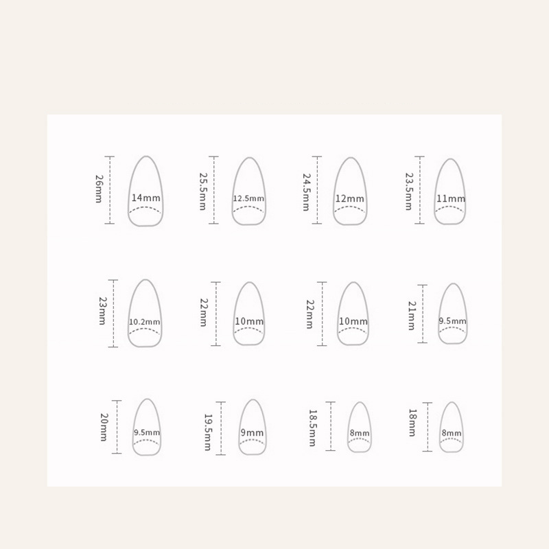 False nails with glue W1051 Bananahall White with red hearts 24 pcs (A9465)