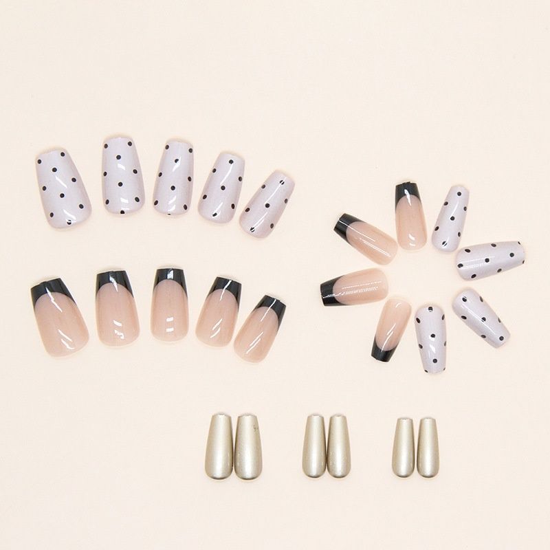 False nails with glue Bananahall A764 Beige 24 pcs (A9958)