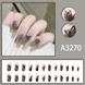 False nails with glue A3270 Bananahall Matte with butterfly Black 24 pcs (A9463)