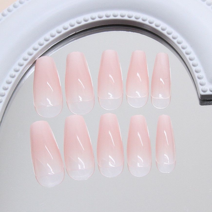 False nails with glue Bananahall R485 Beige 24 pcs (A9688)