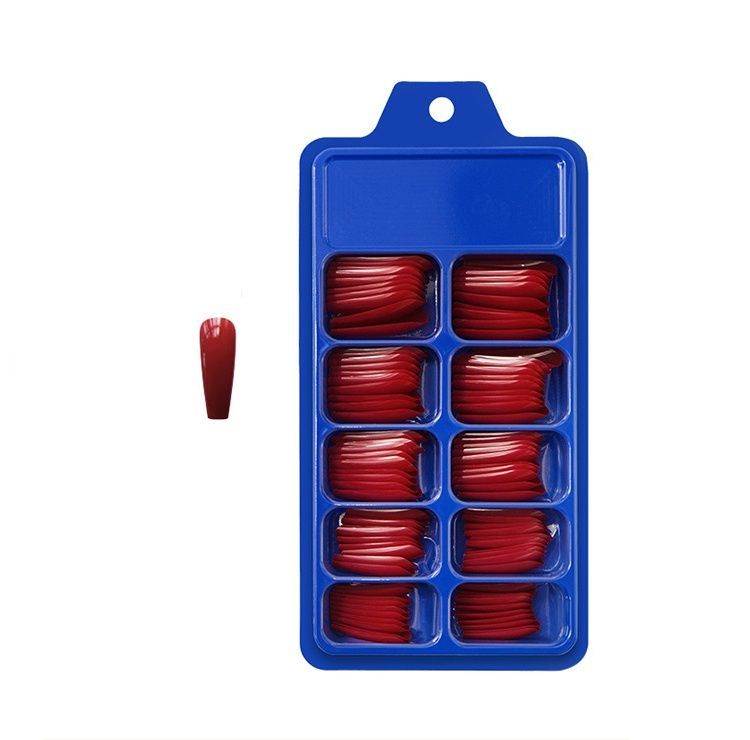 False nails ballerina long one-tone Bananahall BLC004 Dark red 100 pcs (A9953)