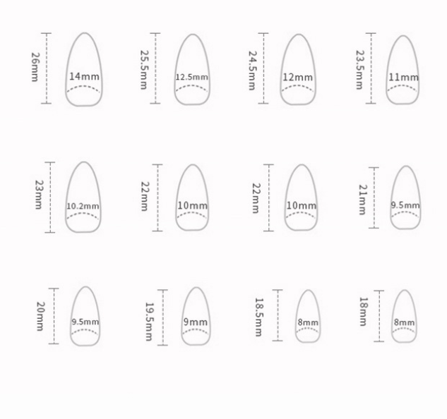 False nails with glue W1885 Bananahall Stiletto Red 24 pcs (A9457)