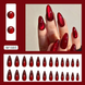 False nails with glue W1885 Bananahall Stiletto Red 24 pcs (A9457)