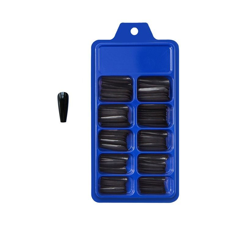 False nails ballerina long one-tone Bananahall BLC032 Black 100 pcs (A9945)