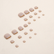 Press On Toenails with Glue 24 pcs French Pedicure Gold Outline Reusable F040 Beige (A9403)