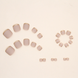 Press On Toenails with Glue 24 pcs French Pedicure Gold Outline Reusable F040 Beige (A9403)